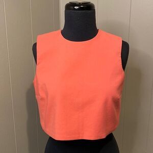Zara Medium Pink Cropped Tank Covered Buttons with Loop Closure